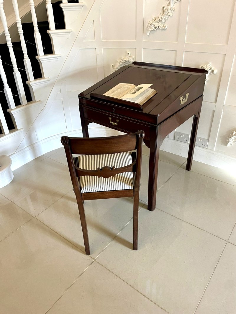 Unusual Antique George III Quality Mahogany Writing Desk